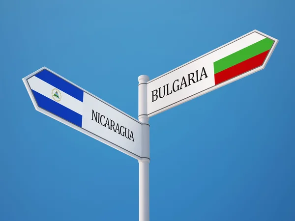 Bulgarije Nicaragua teken vlaggen Concept — Stockfoto