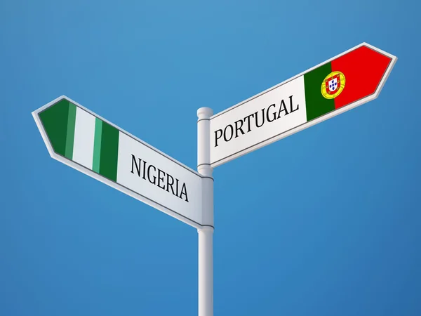 Portugal Nigeria  Sign Flags Concept — Stock Photo, Image