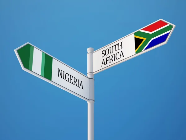 Serbia Nigeria  Sign Flags Concept — Stock Photo, Image