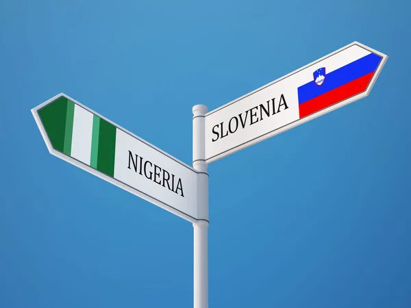 Slovenia Nigeria  Sign Flags Concept — Stock Photo, Image