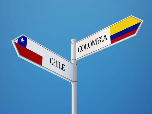 Colombia Chili teken vlaggen Concept — Stockfoto