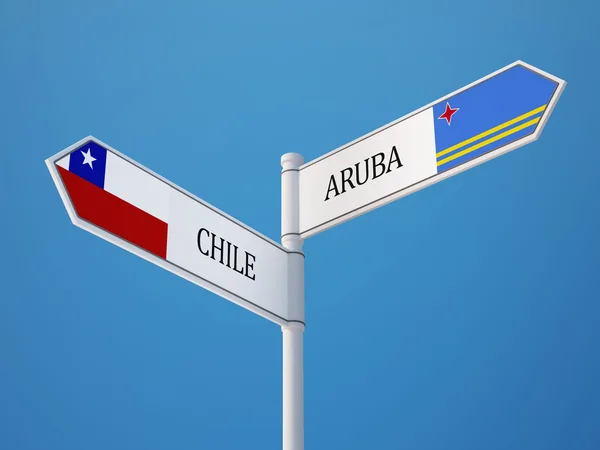 Aruba Chile Sign Flags Concept — Stock Photo, Image