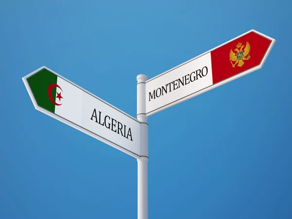 Algerien Montenegro Schild Flaggen-Konzept — Stockfoto