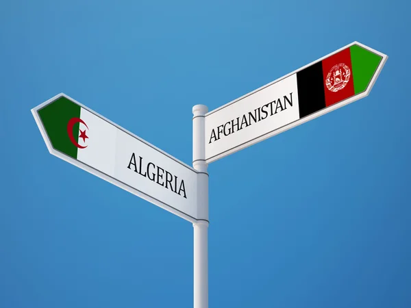 Afghanistan Algerije teken vlaggen Concept — Stockfoto