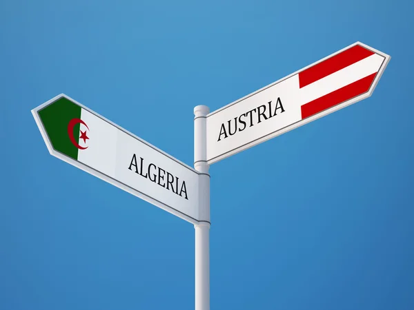 Austria Algeria  Sign Flags Concept — Stock Photo, Image