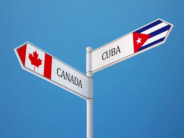 Kuba Kanada znamení příznaky koncept — Stock fotografie