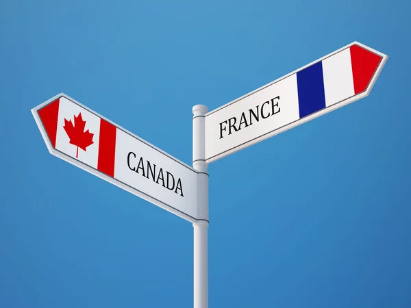 França Canada Sign Flags Conceito — Fotografia de Stock