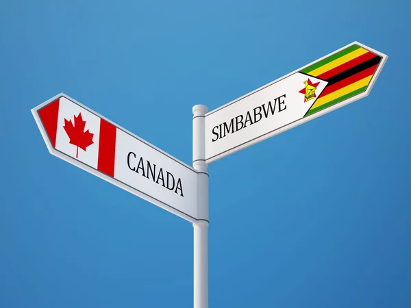 Zimbabwe Le Canada signe le concept des drapeaux — Photo