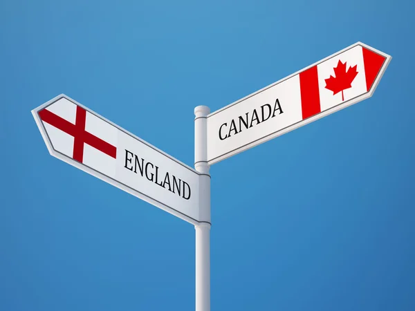 Inghilterra Canada Sign Flags Concept — Foto Stock