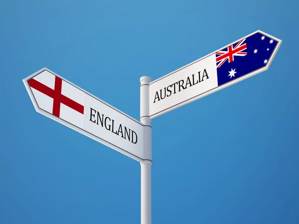 Australie Angleterre Signer Drapeaux Concept — Photo
