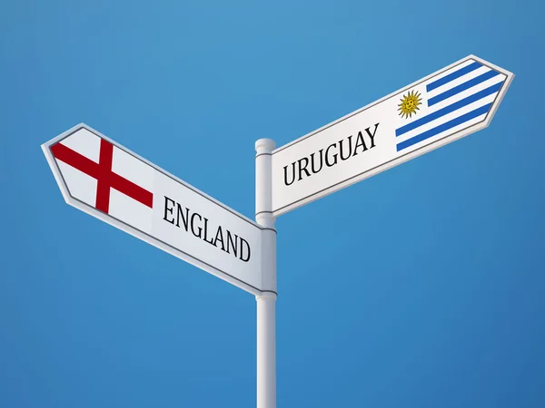 Conceito de Bandeiras de Sinais Uruguai Inglaterra — Fotografia de Stock