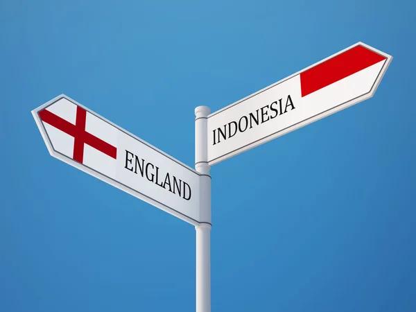 Indonesien England tecken flaggor koncept — Stockfoto