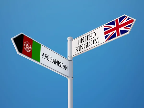Afeganistão Reino Unido Signo Bandeiras Conceito — Fotografia de Stock