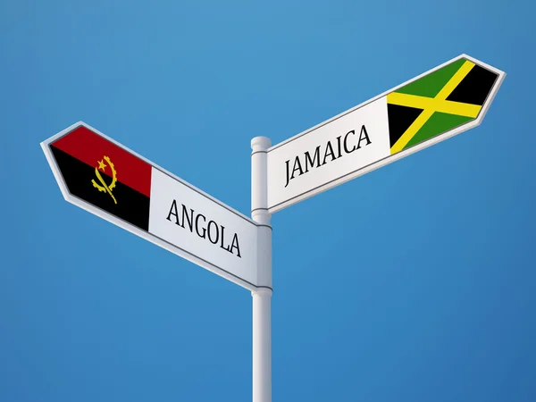 Angola Jamaica  Sign Flags Concept — Stock Photo, Image