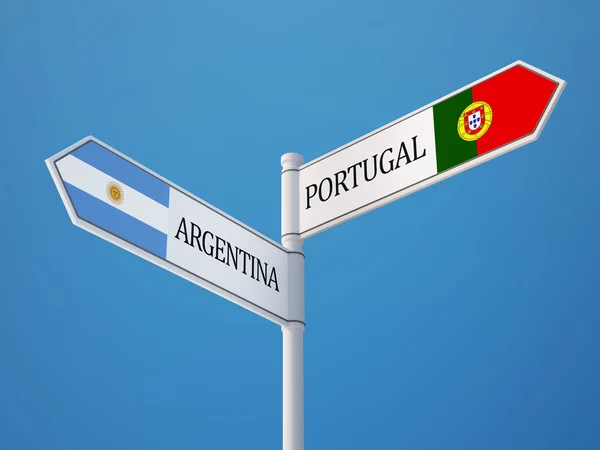 Portugalia Argentyna znak flagi koncepcja — Zdjęcie stockowe
