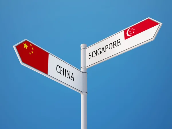 Singapur čínské znamení příznaky koncept — Stock fotografie