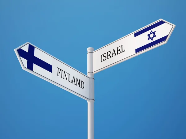 Finlandia Israel Firma el concepto de banderas —  Fotos de Stock