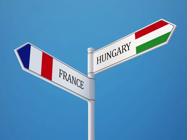 France Hungary  Sign Flags Concept — Stock Photo, Image