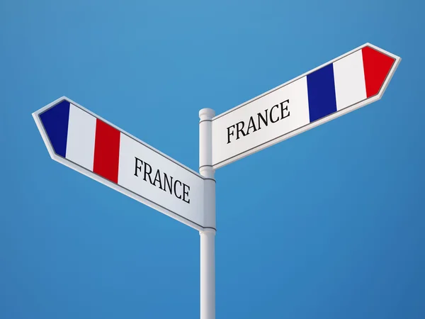 France  Sign Flags Concept — Stock Photo, Image