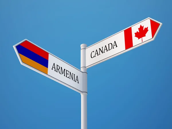 Arménie Le Canada signe le concept des drapeaux — Photo