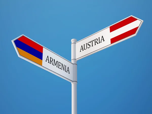 Autriche Arménie Signer Drapeaux Concept — Photo