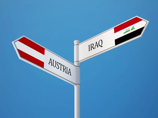 Austria Iraq Firma el concepto de banderas —  Fotos de Stock
