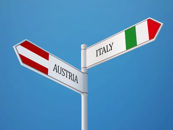 Austria Italy  Sign Flags Concept — Stock Photo, Image