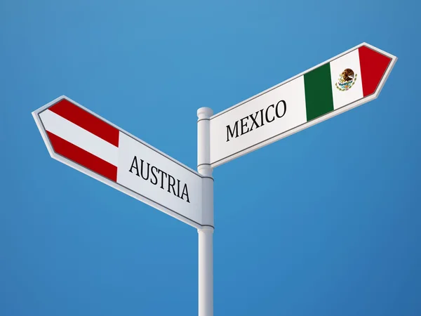 Austria Mexico  Sign Flags Concept — Stock Photo, Image