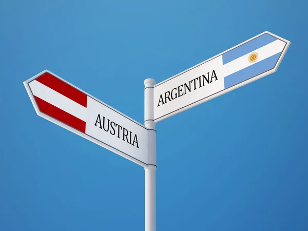 Austria Argentina Firmare Bandiere Concetto — Foto Stock