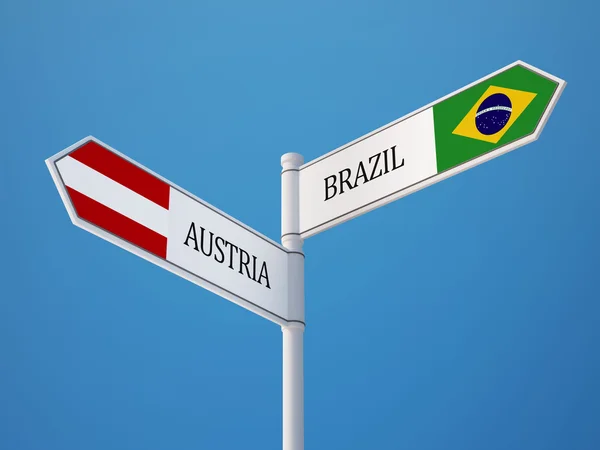 巴西奥地利标志标志概念 — 图库照片