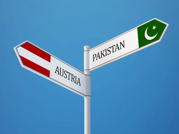 Pakistan Austria  Sign Flags Concept — Stock Photo, Image