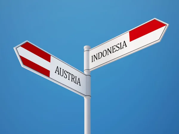 Індонезія Австрії знак прапори концепції — стокове фото