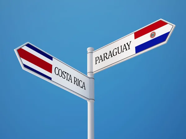 Paraguay Costa Rica Firma Concepto de Banderas — Foto de Stock
