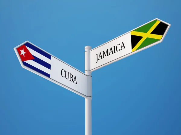 Куба Ямайка подписала концепцию флагов — стоковое фото