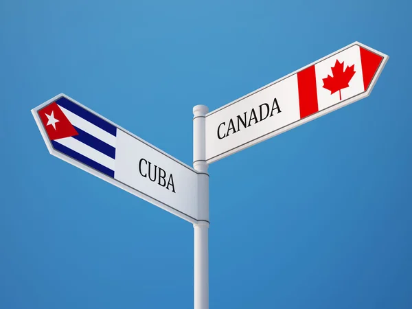 キューバ カナダ記号フラグ コンセプト — ストック写真