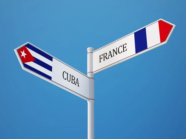 キューバ フランス記号フラグ コンセプト — ストック写真