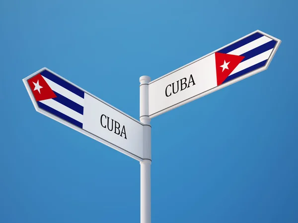 Куба знак прапори концепції — стокове фото