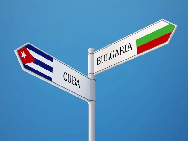 Bulgaria Cuba Semnează Conceptul Steaguri — Fotografie, imagine de stoc