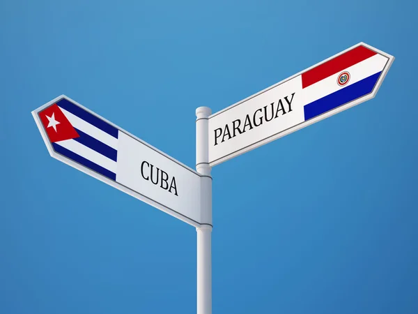 Paraguay Cuba Firma Concepto de Banderas — Foto de Stock