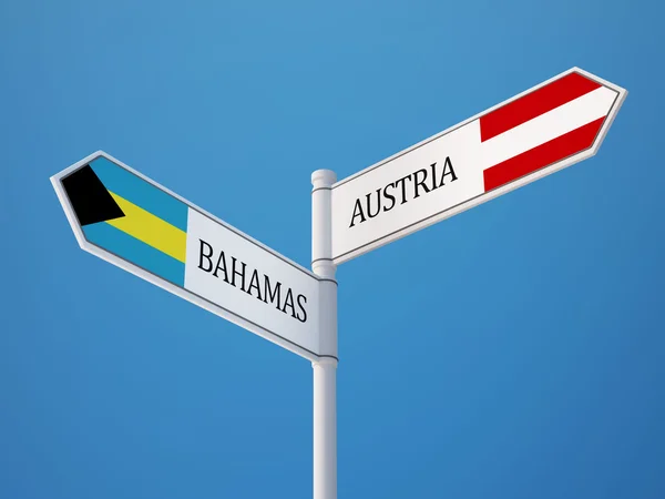 Bahamas Österrike underteckna flaggor koncept — Stockfoto