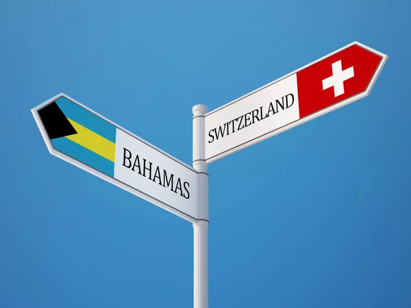 スイス連邦共和国バハマ符号フラグ コンセプト — ストック写真