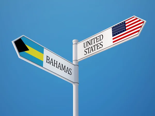 Amerika Birleşik Devletleri Bahamalar işaret bayrakları kavramı — Stok fotoğraf