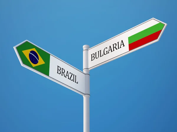 Bulgaria Brazil  Sign Flags Concept — Stock Photo, Image