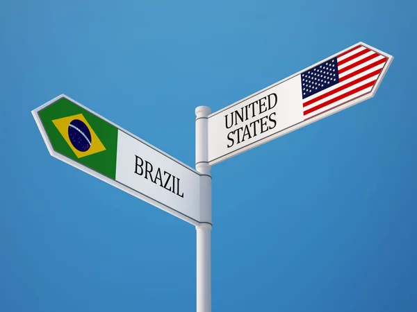 สหรัฐอเมริกา บราซิล สัญลักษณ์ธง — ภาพถ่ายสต็อก