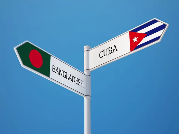 Bangladesh Cuba  Sign Flags Concept — Stock Photo, Image