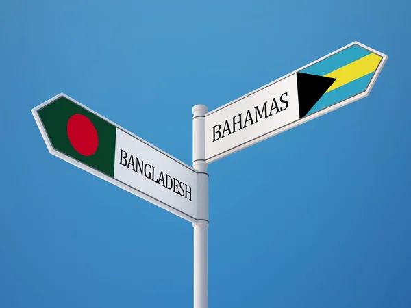 Bangladesh Bahamas  Sign Flags Concept — Stock Photo, Image