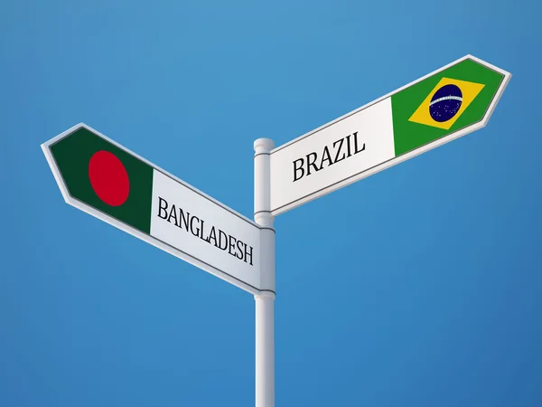 Bangladesz Brazylia znak flagi koncepcja — Zdjęcie stockowe