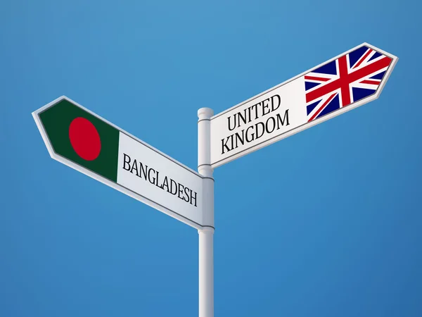 United Kingdom Bangladesh  Sign Flags Concept — Stock Photo, Image