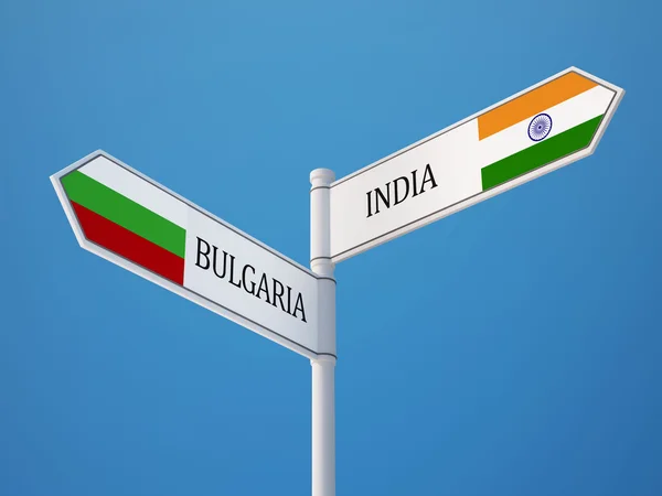 ブルガリア インド符号フラグ コンセプト — ストック写真