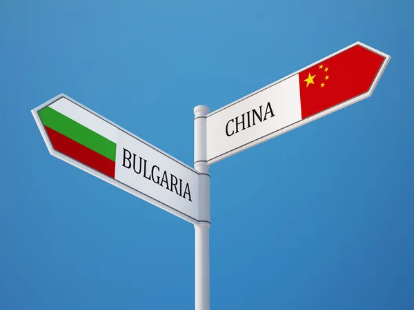 Bułgaria Chiny znak flagi koncepcja — Zdjęcie stockowe